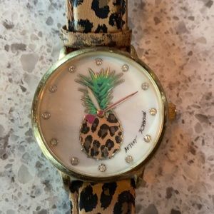 Betsey Johnson Leopard pineapple watch